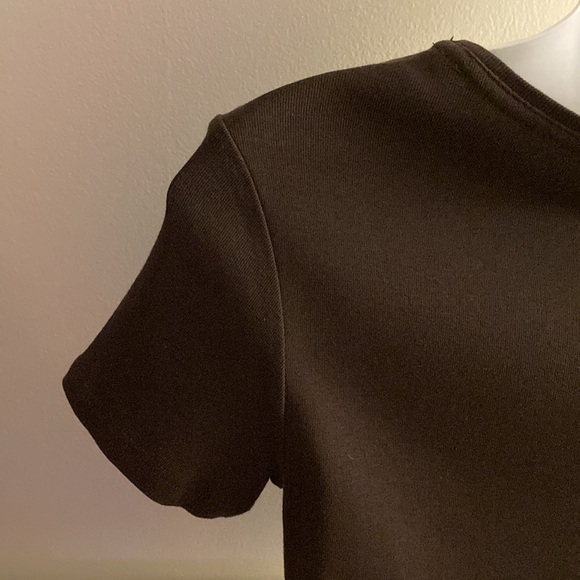 Chico’s Brown V-Neck Short Cap Sleeve Stretch T-Shirt - Chico’s Size 0 - Picture 13 of 15